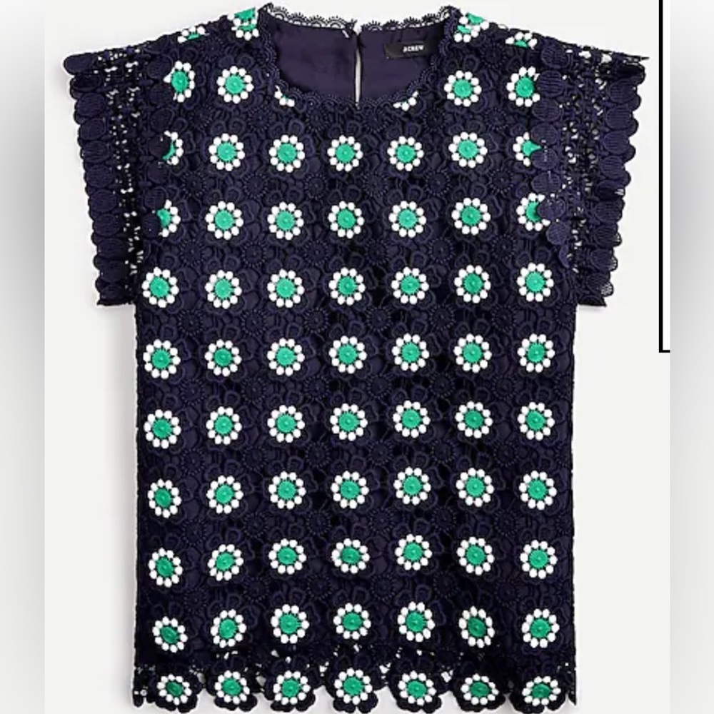J. Crew NWT Floral crochet sleeveless top Sz M
